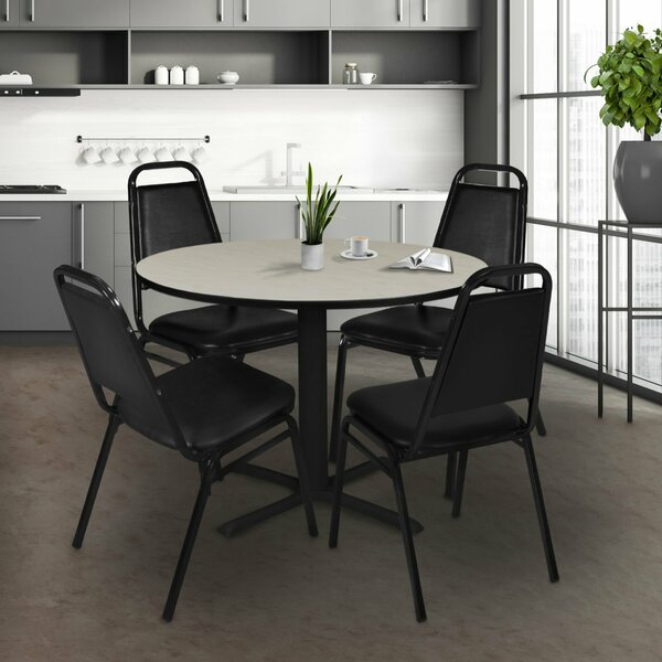 Cain Round Tables > Breakroom Tables > Cain Round Table & Chair Sets, 48 W, 48 L, 29 H, Maple TB48RNDPL29BK